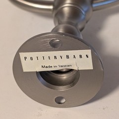Pottery Barn Double Wall Hook Brushed Nickel Finish NEW 6″ Made In Taiwan