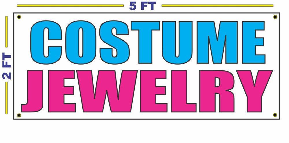COSTUME JEWELRY Banner Sign for Resale Shop or Clothes Store