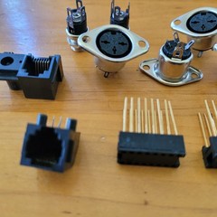 Vintage Electronics Connector Lot 3 Pin DIN RJ Modular Gold Headers 13 Pc