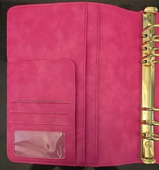 Hot Pink Print Pressions Faux Leather Planner Wallet Card Holder Binder A5 NWOT