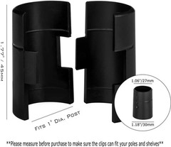 Versatile Black Wire Shelving Clips for 1″ Posts – Fits Multiple Brands, 24 Pack