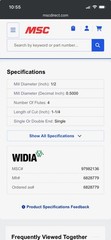 WIDIA HANITA Corner Radius End Mill 1/2in 4 Flute Solid Carbide 4XOEE13015RBW