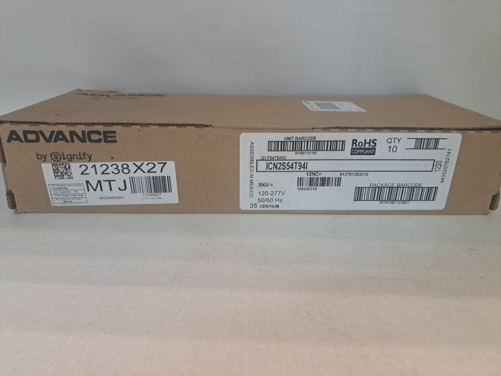 Lot of 10 Advance Centium ICN-2S54-T Electronic T5 HO Ballast 120-277V NEW