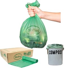6-8 Gallon Compostable Trash Bags by BioBag, 45 Count, BPI Certified, Meets A…