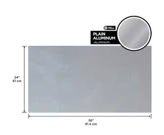 24 in. x 36 in. Silver Plain Aluminum Sheet – Lightweight Metal Panel