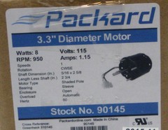 Packard 90145 Motor for Greenheck 310145, 8 Watt, 115/60 Volts, 950 RPM, CWSE