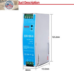 EDR-120-24 120W 24VDC 5Amp Industrial DIN Rail Power Supplies (24V 120W)