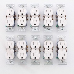 10 Cooper White TAMPER RESISTANT Duplex Receptacle Outlets NEMA 5-15R 15A TR270W
