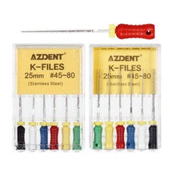 AZDENT Dental Endo Root Canal Files Stainless Steel K-Files Hand Use 25/21mm