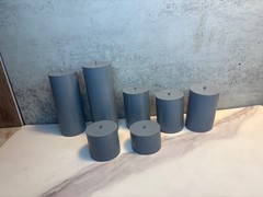1-1/2″ GRAY PVC plastic solid round stock, 7 pieces, 14-1/4” total length