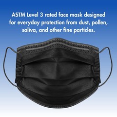 Criterion ASTM Level 3 Disposable – Black, 3-Ply, Fluid Resistant, Latex-, Fl…