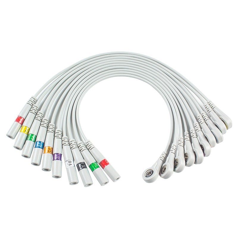 Banana To Snap Pigtail ECG Adapters Cable 10pcs Per Bag AHA 30cm 0.98Feet