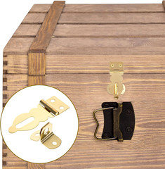 10 Pcs Mini Padlock Hasp Decorative Hasps Gold Metal Latch with Screws for Woode
