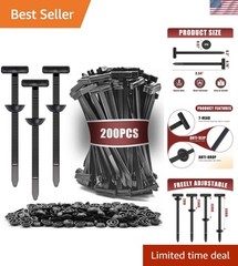 200 PCS Nylon Universal Cable Tie Buckle，Heavy Duty Self-Locking Zip Ties Holder