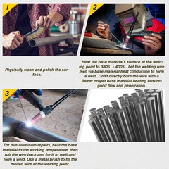 50Pcs Aluminum Brazing Rods, Aluminum Welding Rods, Welding Sticks, Low Melt Wel