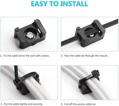 Cable Tie Mounting,100 Pcs Zip Base,5 mm(M5) Screw Hole, Black