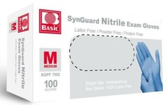 1000 MEDIUM SYNGUARD NITRILE LATEX-PROTEIN FREE EXAM GLOVES 10 BOXES/100