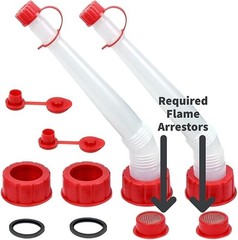 2 pack Universal Replacement Gas Fuel Can Spout & Vent Kit w/ Flexible 9″ Nozzle