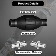 1/4″ 6mm Hand Primer Fuel Pump Bulb, Rubber Transfer Pump for Gas Size: 1/4 in