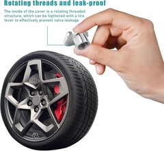 4PCS Crystal Paw Tire Valve Caps, Bling Handmade Rhinestone Car T Color: Black