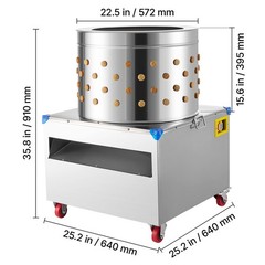 Uimoso 23.6″ Electric Poultry Plucker Machine 2200W, 275RPM, 119 Fingers,Wheels