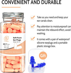 Flesh Color Foam Ear Plugs for Sleeping – 60 Pairs 38Db SNR Noise Reduction Earp