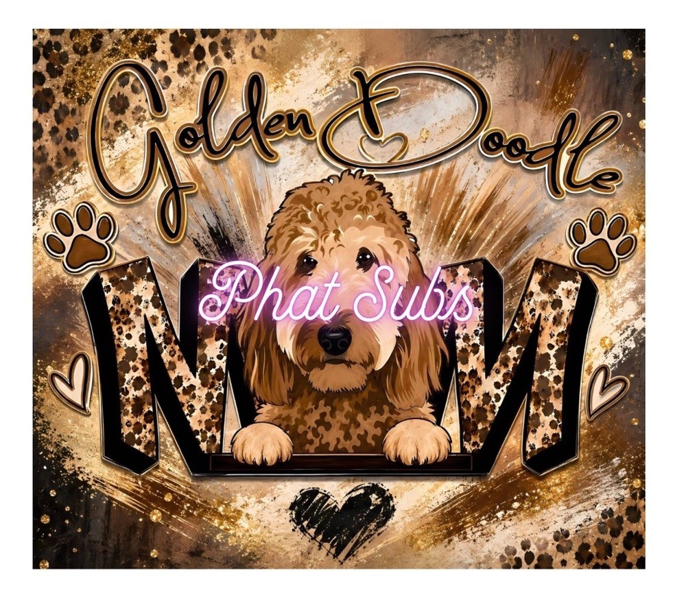 20oz Sublimation Tumbler Wrap Golden Doodle Mom Ready To Press Heat Transfer