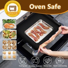 P&P CHEF 9 Inch Baking Sheet Pan with Rack Set, Stainless Steel Cookie Sheet Pan