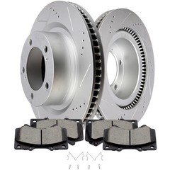 13.9 Front 5 Lug Vented Disc Rotors Ceramic Brake Pads For Lexus LX570 16-21