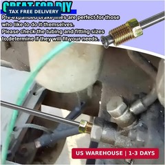 3PCS 3/16″ Brake Line Kit with Fittings, Flexible 10″ Long Stainless Steel Brake