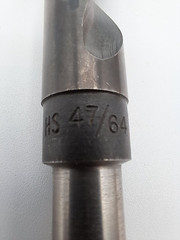 Vintage Unbranded 47/64 Drill Bit, HSS, .538 Shank, 4 1/2″ Length, New York, USA