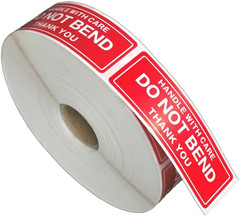 1X3 Inches Handle with Care – Do Not Bend – Thank You Self Adhesive Shipping War
