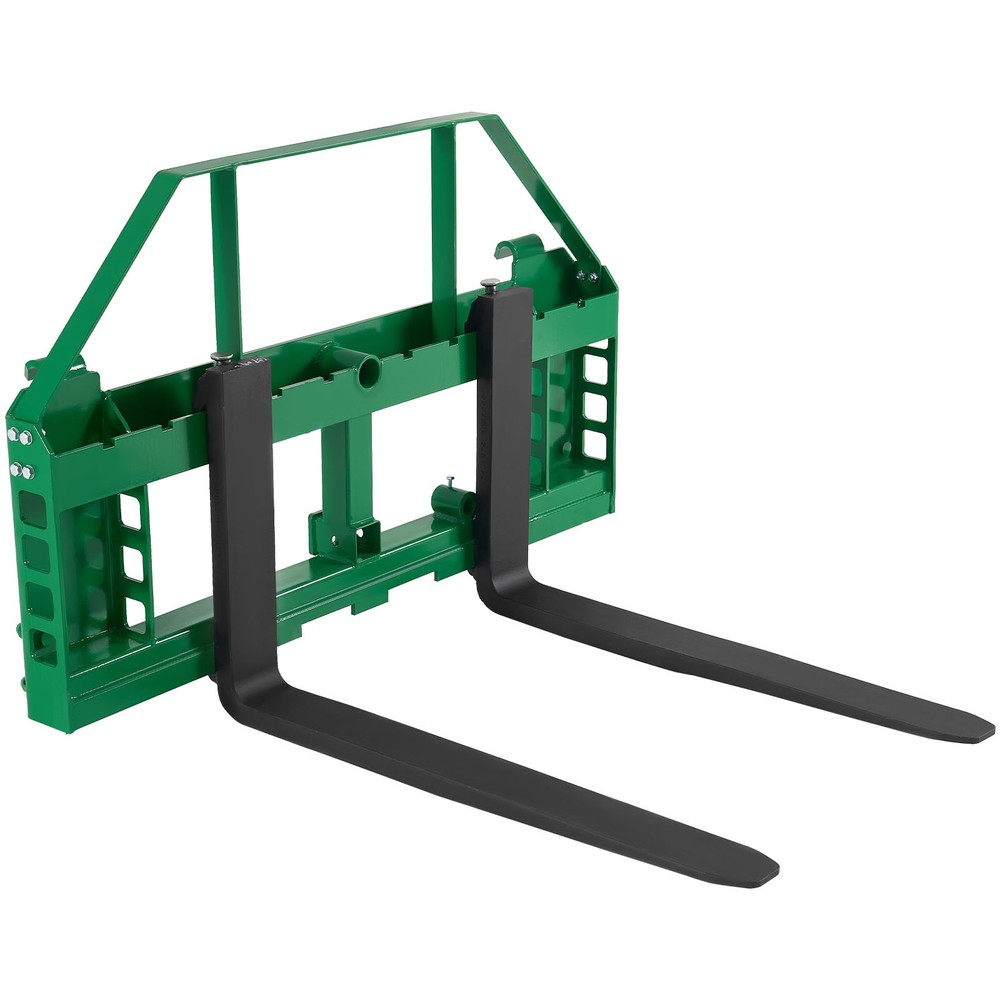 Uimoso Pallet Fork Frame Attachment w/42″ Skid Steer Forks JD Tractors 4000 lbs