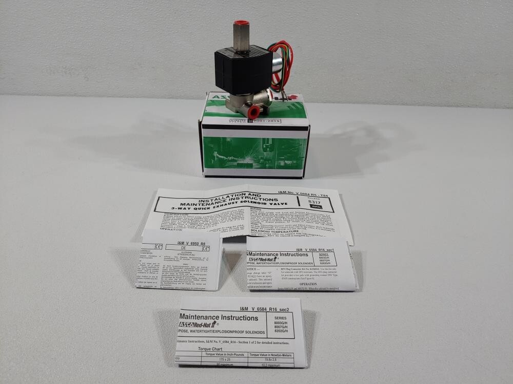 ASCO EF8317G008 AC 120 1/4″ FNPT 3-Way Stainless Steel Solenoid Valve