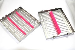 5 PINK GERMAN DENTAL AUTOCLAVE STERILIZATION CASSETTE RACKTRAY FOR 15 INSTRUMENT