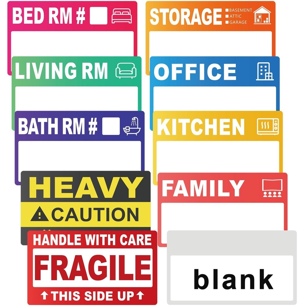 440 Count 3.5″ x 2″ Large Home Moving Packing Labels for 3-4 Bedroom House, 1…