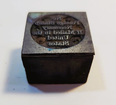 Vintage Letterpress Printing Blocks Lot Advertising Stamp Graphic Cut Art Copper