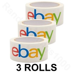 Packing Tape 3 Rolls Shipping Sealing Opaque White eBay Brand Color Logo