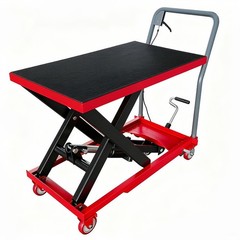 Garvee Heavy Duty 1100LBS Hydraulic Lift Table Cart 32″ Lifting Lift Jack Wheels