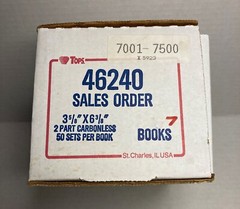 TOPS Sales Order Book #46240…2-Part Carbonless – 7 Pack – 50 pages per pack.