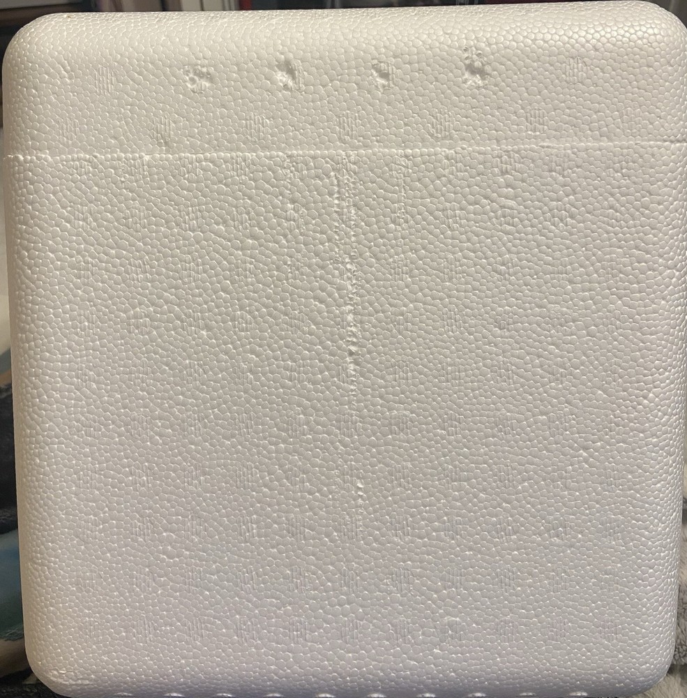 Styrofoam Box For Cold Things. Inside Dimensions 6x8x8.
