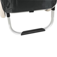 Foldable Black Shopping Trolley with WheelsWaterproof Removable Oxford Cloth Bag
