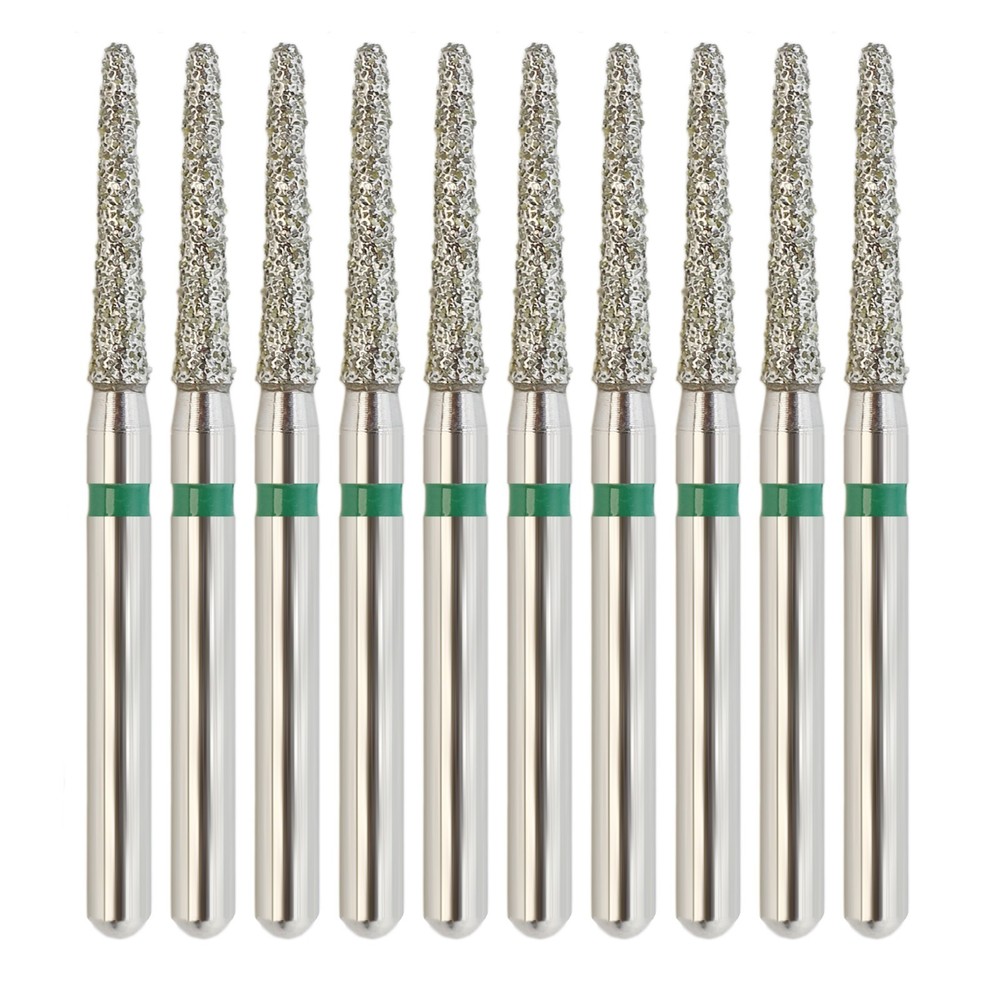 Dental Diamond Burs FG Round End Taper 856/014C Coarse Grit Green Friction Grip