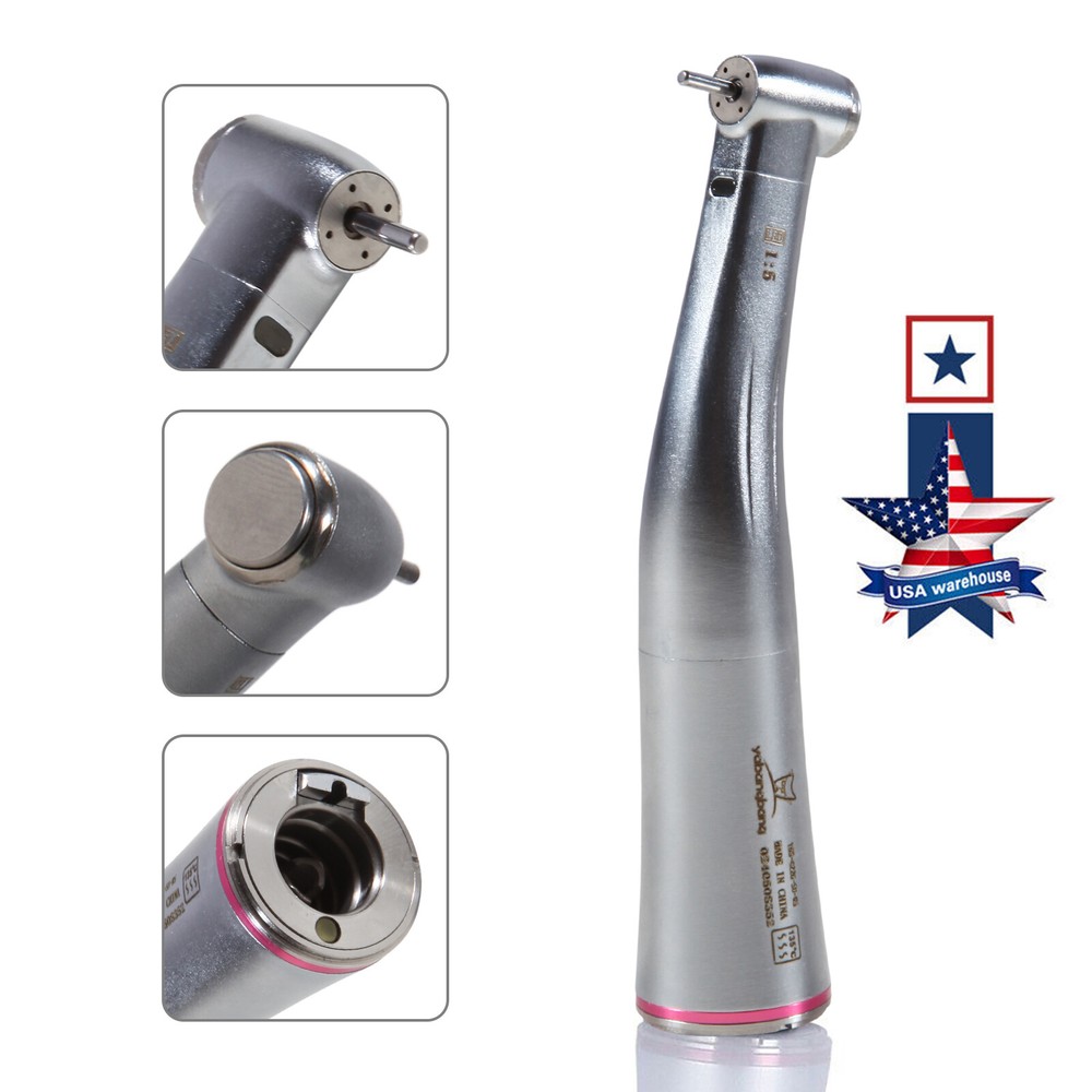 Dental 1:5 Increasing Fiber Optic LED Contra Angle Handpiece For NSK DL