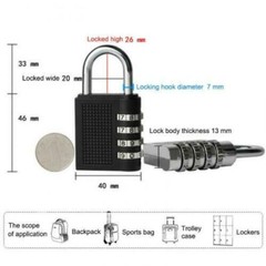 Combination Lock Resettable 4-Digit Anti Rust Weatherproof Padlock