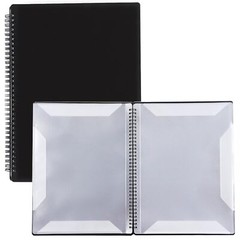 Music Folder A4 Black Plastic 20 Sleeves 40 Pages Spiral Binding Double-Sided