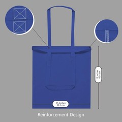 TOPDesign 24-Pack Economical 16″x15″ Blue Cotton Tote Bag, Medium,