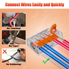 90Pcs For Wago 221 Lever Nuts Compact Splicing Wire Connectors – 2/3/5 Terminal