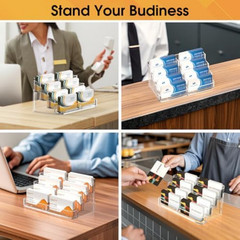 Acrylic Business Card Holder for Desk, Clear Desktop Business Card Display Stand