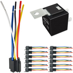 80/60Amp 12V 5-Pin Relay Kit SPDT 12-Volt Automotive Relay w/ Heavy-Duty Pigtail